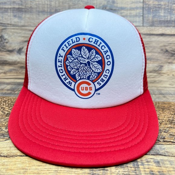 Unbranded Accessories Retro Chicago Cubs Mens Trucker Hat Red Snapback Mlb Wrigley Field